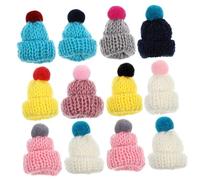 BESPORTBLE 12pcs Adorable Craft Hats Tiny Fluffy Mini Beanies for Dolls Home Decor Diy Accessory Collection