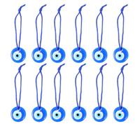 BESPORTBLE 12pcs Blue Evil Eye Pendant Glass Decorative Accessory, Turkish Pendant, Blue, Protection from Negative Energy, for DIY Jewellery Making