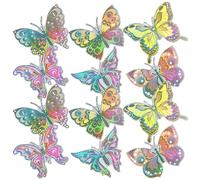 BESPORTBLE 12pcs Butterfly Screen Window Magnetic Stickers Anti-Collision Function and Elegant PVC Material for Home and Festival Window Decoration