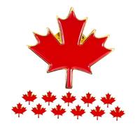 BESPORTBLE 12pcs Canada Day Maple Leaf Enamel Lapel Pins Metal Brooch Badge for Clothes Bags Hats Patriotic Canadian Flag Accessories