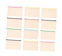 BESPORTBLE 12Pcs Canvas Cosmetic Pouch Multipurpose Makeup Bags with Zipper Durable Eco Friendly Pencil Cases for DIY Craft Travel Toiletry and Stationery Organizer Random Color