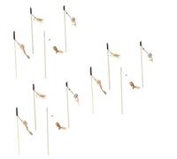 BESPORTBLE 12pcs Cat Teaser Set Plush Pendant and Bell for Interactive Play Wooden Handle Cat Toys to Kittens and Strengthen Bonds