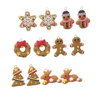 BESPORTBLE 12Pcs Christmas Hanging Ornaments Set, Soft Clay Xmas Tree Decorations with Snowflake, Gingerbread Man, Snowman Pendants for Holiday Indoor Decor
