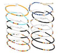 BESPORTBLE 12Pcs Colorful Beaded Anklets Durable Beach Jewelry for Women Unique Foot Chains for Bohemian Style Leg Bracelets Safe and Attractive Footwear