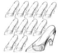 BESPORTBLE 12pcs Crystal High Heel Figurines Transparent Shoe Ornaments Sparkling Slipper Decorations for Home Office Workspace Gift
