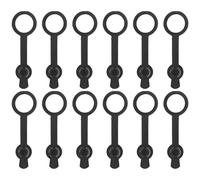BESPORTBLE 12pcs Dc Waterproof Cap Dc Jack Waterproof Cap Black Plastic and Metal Dustproof Flexible Cover 1.8x0.6 Inch for Electronic Scales Food Kitchens and Market Weighing Stations