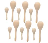 BESPORTBLE 12pcs DIY Wooden Maracas for Unfinished Blank Sand Hammer Musical Instruments Educational for Painting Crafting Coordination Development and Music Learning
