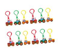 BESPORTBLE 12pcs Farm Tractor Keychains with Lobster Clasp Miniature Construction Vehicle Bag Charms School Reward and Spring Party Favor Easter Basket Fillers for Boys and Harvest Season