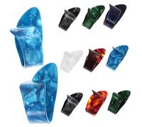 BESPORTBLE 12pcs Guitar Finger Picks Thick Celluloid Finger Protectors for Acoustic Electric Classical Guitars with Grip for Fingerstyle Playing and Enhanced Sound Clarity