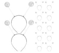 BESPORTBLE 12pcs Headbands - Martian Antenna Headbands - Glitter Ball Head Boppers - Space Theme Costume - Costume Accessories Silver