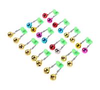 BESPORTBLE 12pcs High Sensitivity Fishing Rod Bells with Antiswing Metal Construction Loud Bite Alarm for Sea and Freshwater Night Fishing Boat Use