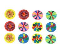 BESPORTBLE 12PCS Kids Wooden Spinning Tops Toy Set Colorful Gyro Toys for Children Educational Pressure Relief Playthings for Parties and Learning Activities Random Style