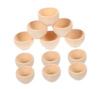 BESPORTBLE 12pcs Mini DIY Wooden Bowls Unfinished Wood Craft Accessories for Boys and Girls Home Decoration 38x24mm Unpainted Wood Bowls for Creative Painting and Play