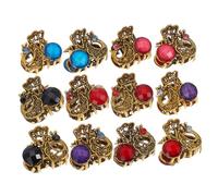 BESPORTBLE 12pcs Mini Hair Claw Clips for Women Vintage Style Small Non Slip Jaw Clips Alloy with Rhinestones Suitable for Thick Thin Straight Curly Hair