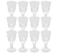 BESPORTBLE 12pcs Mini Stemmed Shooter Glasses Clear Thick Base Vintage Goblet Drink Cups for Spirits Cocktails Bar Events and Festive Occasions