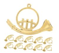 BESPORTBLE 12pcs Miniature Musical Instruments Gold Plastic Trumpets for Christmas Tree Decorations DIY Projects Fun Holiday Ornaments for Home Office Decor