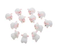 BESPORTBLE 12Pcs Miniature Resin Sheep Figurines Smooth Garden Animals for Succulent Display Micro Landscape DIY Fairy Terrarium Decor Cozy Lamb Ornaments