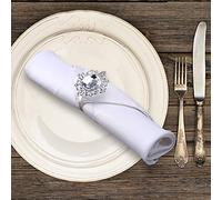 BESPORTBLE 12pcs Napkin Rings Sparkle Crystal Napkin Holder Elegant Acrylic Napkin Rings for Dinner Party Wedding Birthday Party Holiday Banquet Buckles Decor Favor (Silver)
