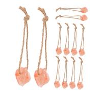 BESPORTBLE 12pcs Natural Pink Salt Blocks for Livestock with Hanging Rope Mineral Salt for Horses Cattle Goats Deer Promotes Natural Licking Behavior Portable and Easy to Use Farms