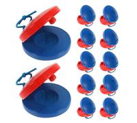 BESPORTBLE 12pcs Orff Wooden Castanets for Boy Girl Red Blue Early Learning Musical Instruments Finger Castanets Boys and Girls Music Toy Develop Rhythm Creativity Hand-eye Coordination