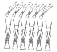 BESPORTBLE 12pcs Over Shower Door Hook Clips Golden Stainless Steel | Removable Storage Organizer, Easy to Use Hanging Design, for Towels and Clothes, Bathroom Use