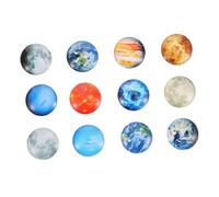 BESPORTBLE 12PCS Planet Theme Refrigerator Magnets Realistic Glass Gemstone Stickers with Smooth Rounded Surface for Fridge Decoration and Fixing Notes Pictures Documents