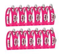 BESPORTBLE 12pcs Plastic Handheld Tambourine Bells Lightweight Rhythm Percussion Instruments for Adults Music Education Group Activities Plastic Hand Drum for Early Learning and Parties