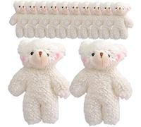 BESPORTBLE 12Pcs Plush Bear Keychains Soft Stuffed Animal Pendants Bag Hanging Decor for Backpack Handbag Car Accessories White Premium Fluffy Gift