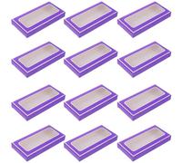 BESPORTBLE 12pcs Purple False Nail Storage Case with Window, Compact Paper Cosmetic Display Box Protecting False Nail Pieces and Rhinestones, Portable for Handbags or Purses