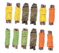 BESPORTBLE 12pcs Rabbit Hamster Toys Wooden Bead Rotating Ladder Molar Rods Pet Chew Snacks Teeth Grinding Toys