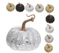 BESPORTBLE 12pcs Realistic Artificial Pumpkins for Halloween Decor - Vibrant Autumn Harvest Decorations for Thanksgiving Parties and Seasonal Celebrations in Bright Orange and Gold