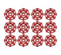 BESPORTBLE 12pcs Red Cast Iron Gate Valve Handle with Flat Bottom Design, Sturdy Shutoff Handle for Easy Open and Close, Suitable for Water Pipe and Industrial Use