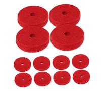 BESPORTBLE 12pcs Red Cymbal Felt Pad Washer Set with Double Layer Design for Stable Support and Noise Reduction, Sturdy Felt Drum Accessories for Cymbal Protection and Replacement