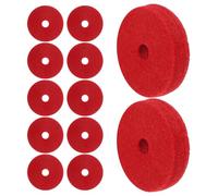 BESPORTBLE 12pcs Red Cymbal Felt Pads Set 35mm Thick Double-layer Cotton Felt Drum Protection Washers for Cymbal Stand Dampening Musical Instrument Accessories