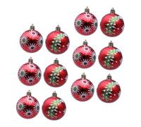 BESPORTBLE 12pcs Shatterproof Plastic Christmas Hanging Balls Ornaments Red Xmas Tree Decorations for Holiday Party Home and Commercial Use Lightweight