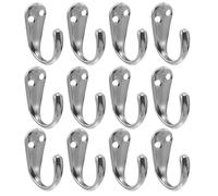BESPORTBLE 12pcs Silver Alloy Single Prong Wall Mount Hooks for Entryway, Coat, Robe, Towel and Key Hanging, Vintage American Country Style Storage Hooks for Home Organization