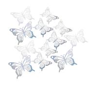 BESPORTBLE 12pcs Silver Butterfly Wall Stickers Removable Glitter Decals for Nursery Classroom Birthday Party Crafts Elegant DIY Home Decor