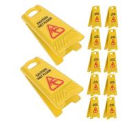 BESPORTBLE 12pcs Slide The Warning Sign Carefully Doll House Caution Wet Floor Sign Mini Miniature Education for Wet Floor Warning for Folding Plastic