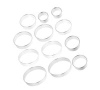 BESPORTBLE 12pcs Stainless Steel Round Cake Molds Set Heat-Resistant Seamless Ring Molds with Decorative Fluted Edge for Baking Mousse Cakes Chocolates and Desserts at Parties and Festivals