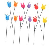 BESPORTBLE 12pcs Tulip Windmill Daisy Pinata Pinwheels Tulip Crochet Hook Fake Hanging Flowers Outdoor Garden Stakes Tulips Bouquet Wisteria Wind Spinners Outdoor Garden Windmill Plastic