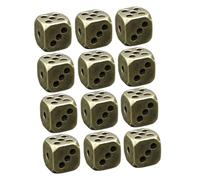 BESPORTBLE 12pcs Vintage Brass Dice with Rounded Corners Metal Dice for Poker Tabletop Games and Home Decor Unique Aged Finish for Fun Party Game Accessories