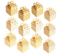 BESPORTBLE 12pcs Vivid Paper Candy Boxes with Gold Foil Star Wave Design Party Favor Packaging for Weddings Bridal Showers Birthdays Bright Sweets Containers