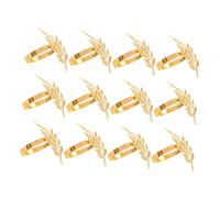 BESPORTBLE 12pcs Wheat Ear Napkin Buckle Wedding Napkins Rings for Party Table Golden Metal