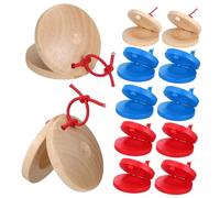 BESPORTBLE 12Pcs Wooden Castanet Music Percussion Instruments for Early Education Auditory Development and Interaction Natural Wood Material