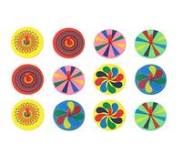 BESPORTBLE 12Pcs Wooden Gyro for Colorful Educational Decompression Spinning Tops Lightweight Montessori Playthings Fun Parent Interactive Game