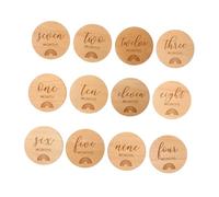 BESPORTBLE 12Pcs Wooden Milestone Discs Adorable Growth Cards for Newborn Photos for Showers First Year Keepsakes and Memory Capturing