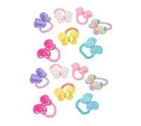 BESPORTBLE 14pcs Hair Elastics Glitter Ribbon Bowknot Hair Bands with Sparkling Butterfly Bows Stretchy Secure Ponytail Holders for Dance Birthday Party