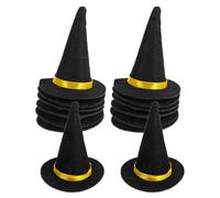 BESPORTBLE 14pcs Miniature Witch Hats Black Felt Mini Top Hats for Halloween Wine Bottle Toppers Dollhouse Mini for Decoration DIY Crafts Party Supplies