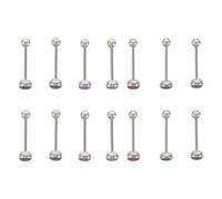 BESPORTBLE 14pcs Tongue Barbell Rings: Mermaid Piercing Studs for Women Men - Body Piercing Jewelry - Round Ball Tongue Rings Accessories