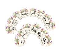 BESPORTBLE 14Pcs Wooden Milestone Cards Engraved Monthly Age Keepsakes for Newborns Non Toxic Memory Circles for Capturing Precious Moments First Year